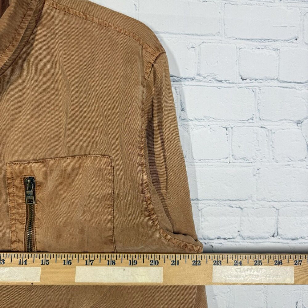 Young Fabulous & Broke Women's Tencel Utility Jacket M Brown Cropped Safari Zip - Picture 4 of 10